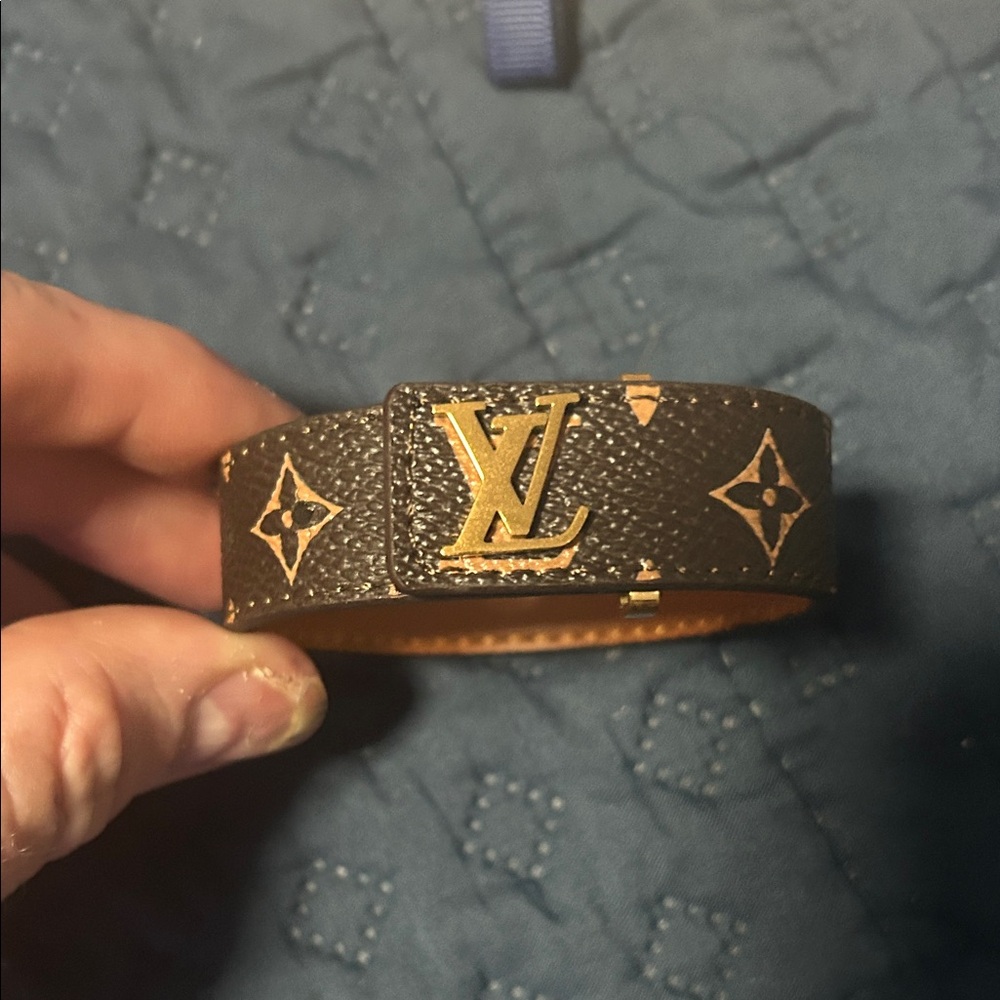 Louis Vuitton Monogram Bracelet in Brown and Gold.
